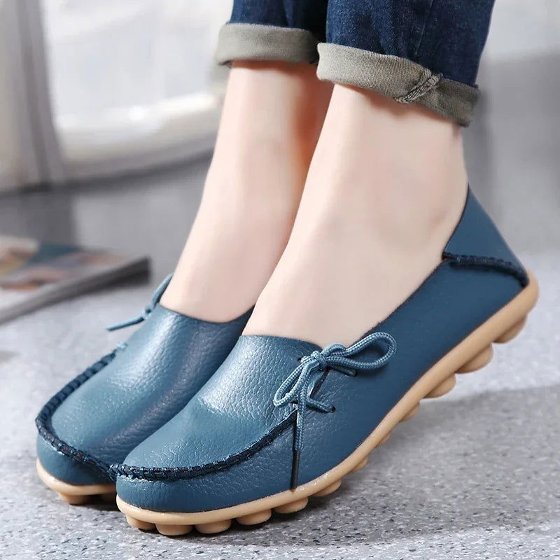 Mocassins Femme Chic avec Nœud Décoratif