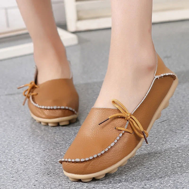Mocassins Femme Chic avec Nœud Décoratif