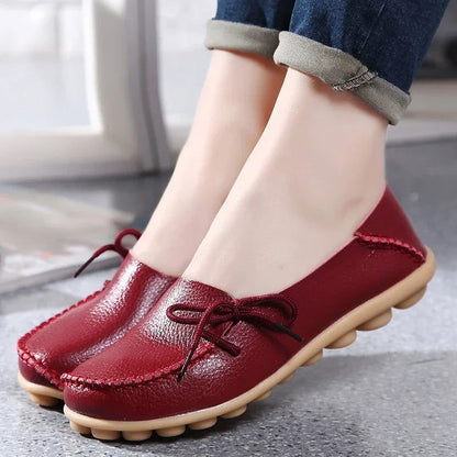 Mocassins Femme Chic avec Nœud Décoratif