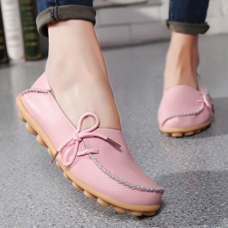 Mocassins Femme Chic avec Nœud Décoratif