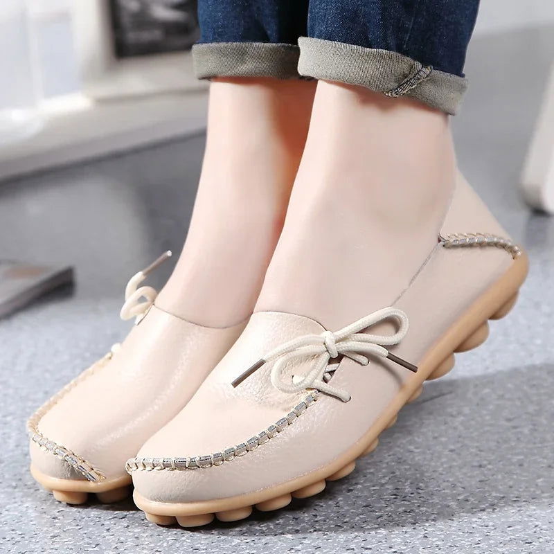 Mocassins Femme Chic avec Nœud Décoratif