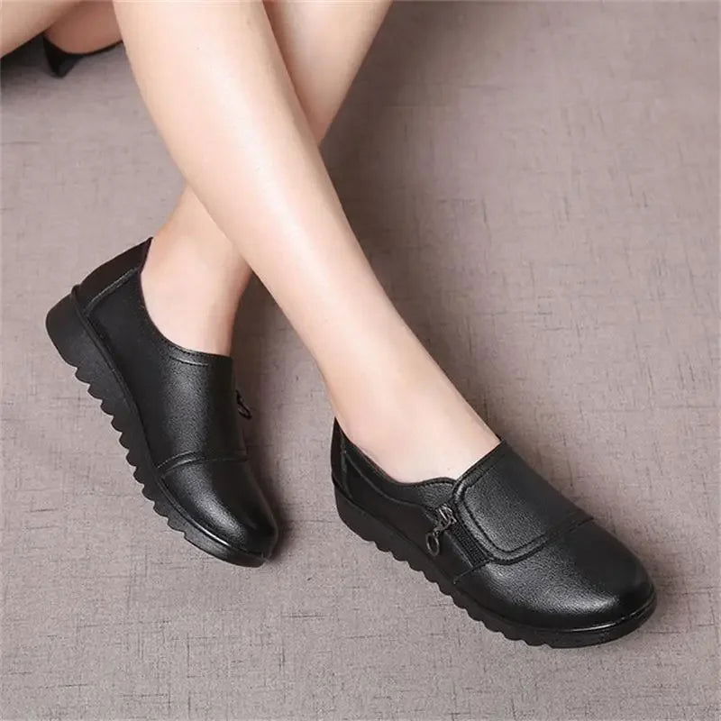Mocassins Femme Confort à Fermeture Zippée