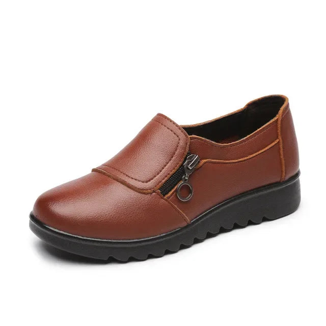 Mocassins Femme Confort à Fermeture Zippée