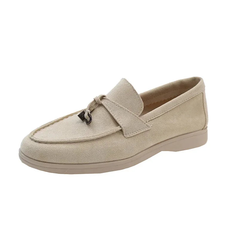 Mocassins Femme Daim avec Nœud – Confort et Raffinement