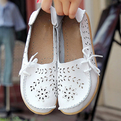 Mocassins Femme Fleuris en Simili Cuir – Chic et Confort