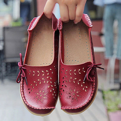 Mocassins Femme Fleuris en Simili Cuir – Chic et Confort