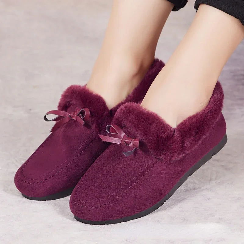 Mocassins Femme Hiver Doublés en Fourrure - Chaleur et Chic