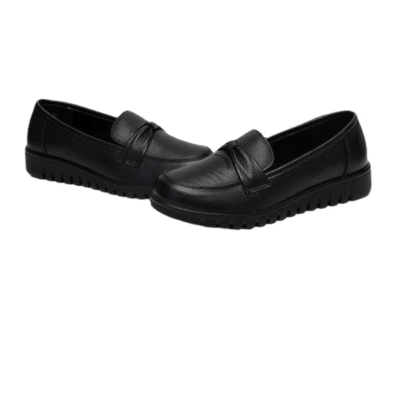 Mocassins Femme Noir avec Nœud