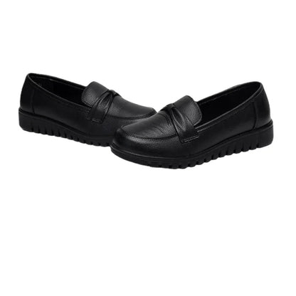 Mocassins Femme Noir avec Nœud