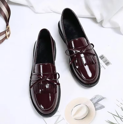 Mocassins Femme Vernis avec Franges – Audace et Raffinement