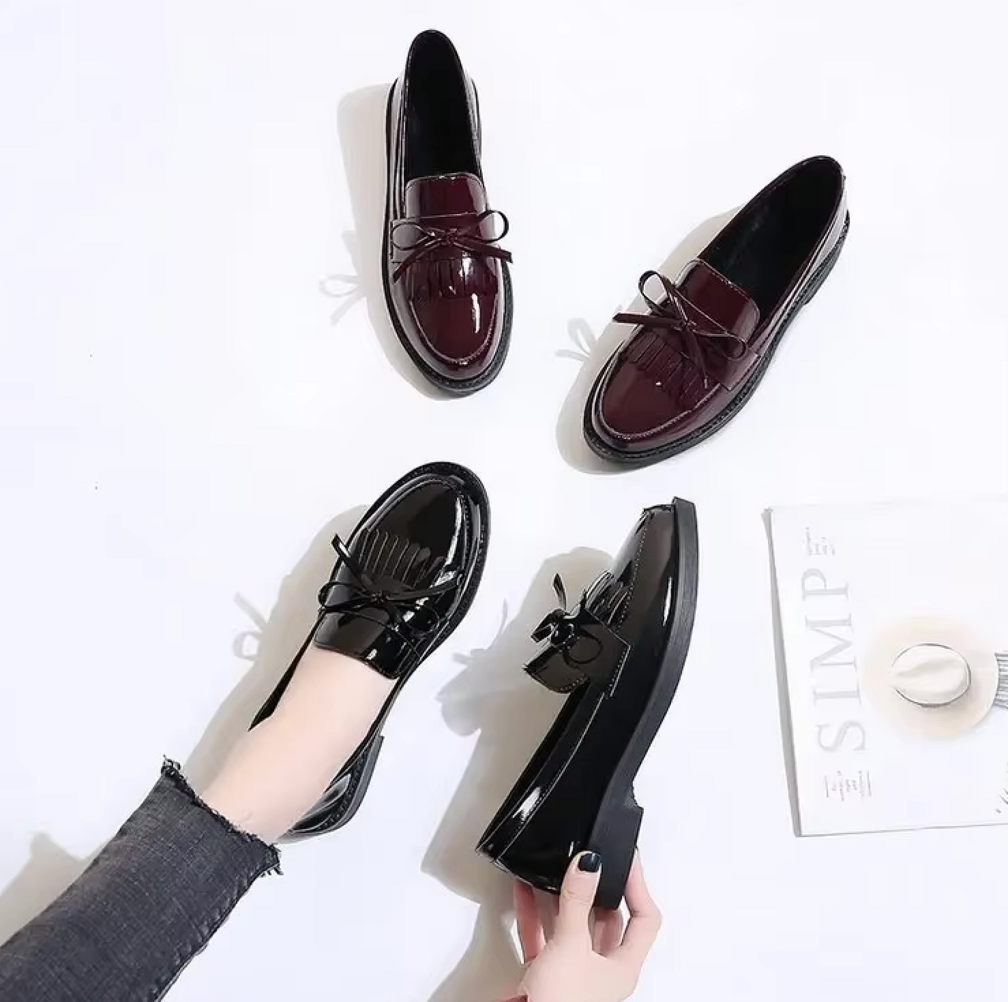 Mocassins Femme Vernis avec Franges – Audace et Raffinement