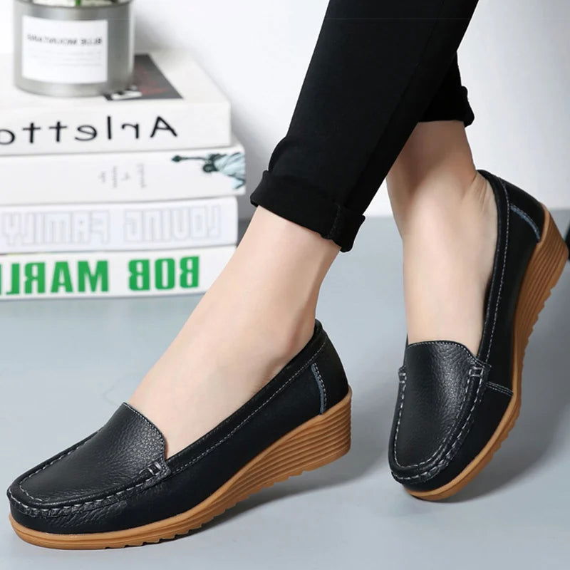 Mocassins Femme à Semelle Compensée