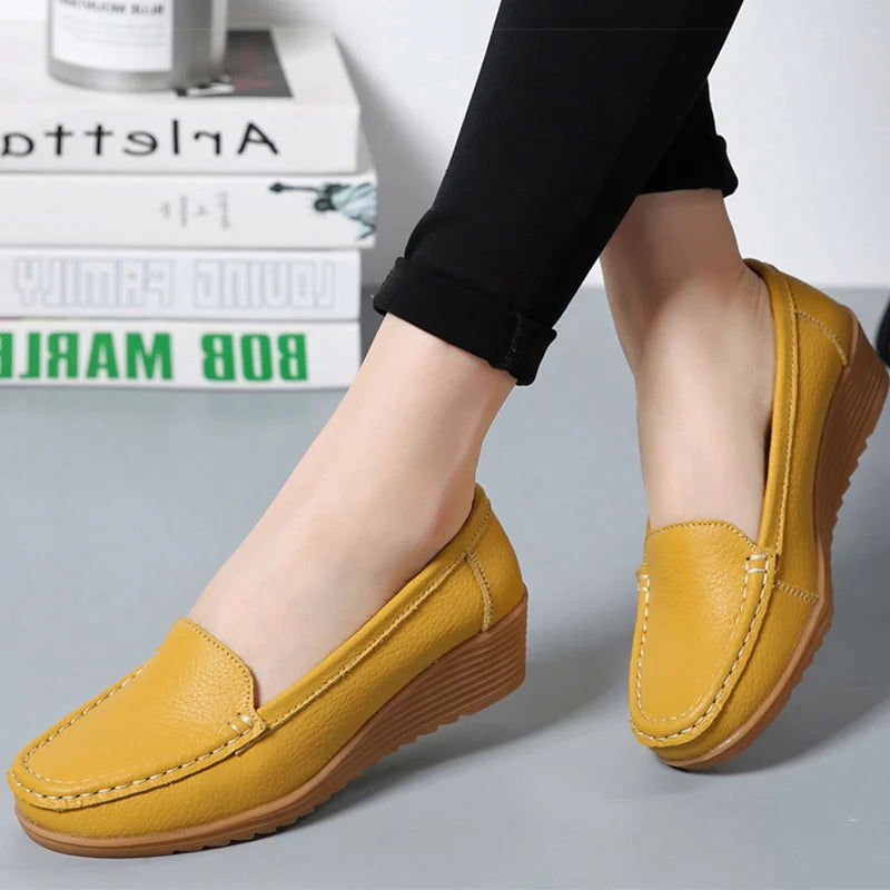 Mocassins Femme à Semelle Compensée