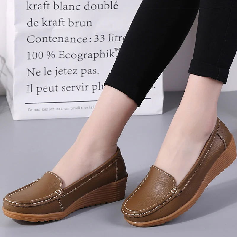 Mocassins Femme à Semelle Compensée
