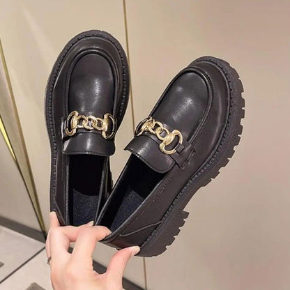 Mocassins Femme avec Chaîne Métallique - Confort et Robustesse
