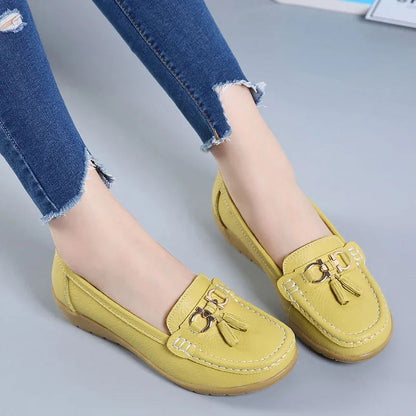 Mocassins Femme en Simili Cuir avec Détail Métallique