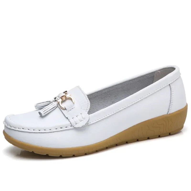 Mocassins Femme en Simili Cuir avec Détail Métallique