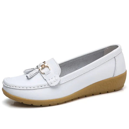 Mocassins Femme en Simili Cuir avec Détail Métallique