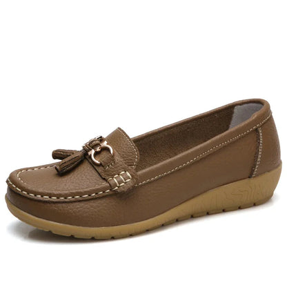 Mocassins Femme en Simili Cuir avec Détail Métallique