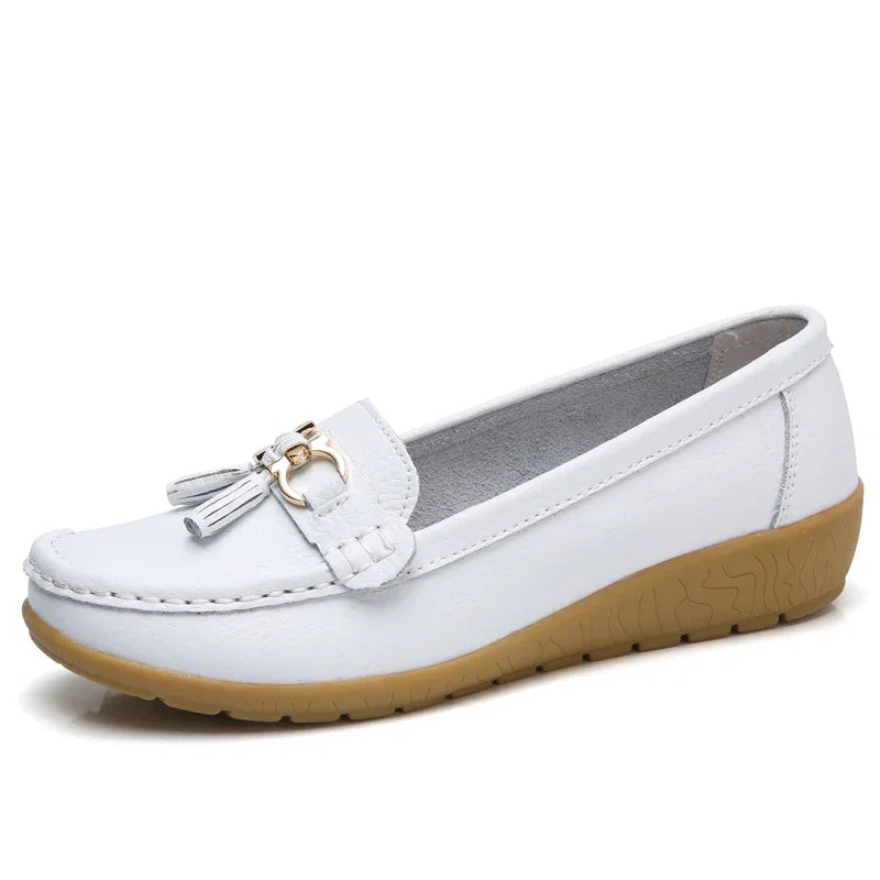 Mocassins Femme en Simili Cuir avec Détail Métallique