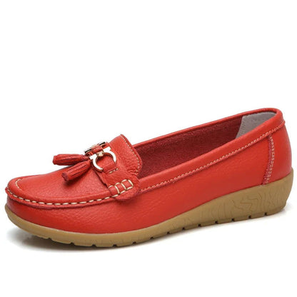 Mocassins Femme en Simili Cuir avec Détail Métallique