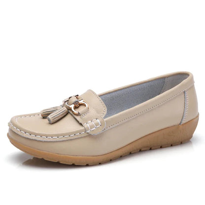 Mocassins Femme en Simili Cuir avec Détail Métallique