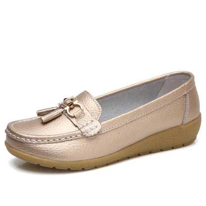Mocassins Femme en Simili Cuir avec Détail Métallique