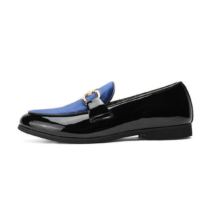 Mocassins Homme Chic en Cuir Verni & Velours