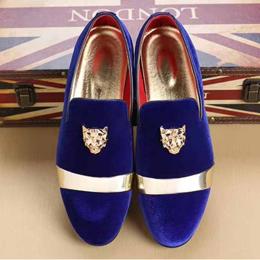 Mocassins Homme Prestige en Velours - Finitions Métalliques Modernes