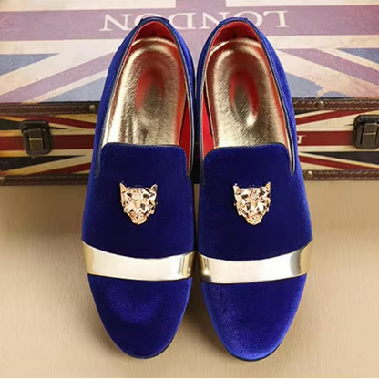 Mocassins Homme Prestige en Velours - Finitions Métalliques Modernes