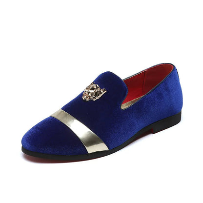 Mocassins Homme Prestige en Velours - Finitions Métalliques Modernes