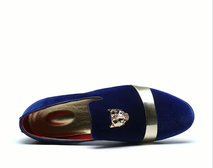 Mocassins Homme Prestige en Velours - Finitions Métalliques Modernes