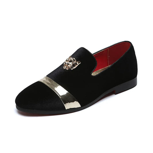 Mocassins Homme Prestige en Velours - Finitions Métalliques Modernes