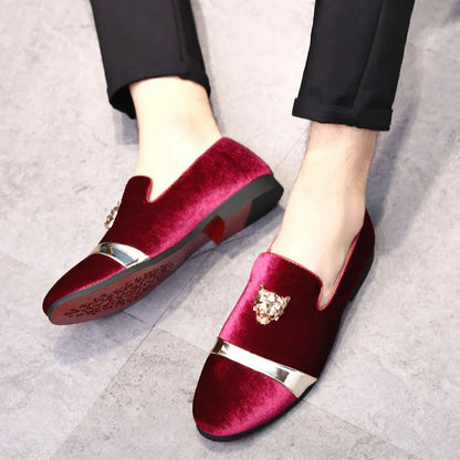 Mocassins Homme Prestige en Velours - Finitions Métalliques Modernes