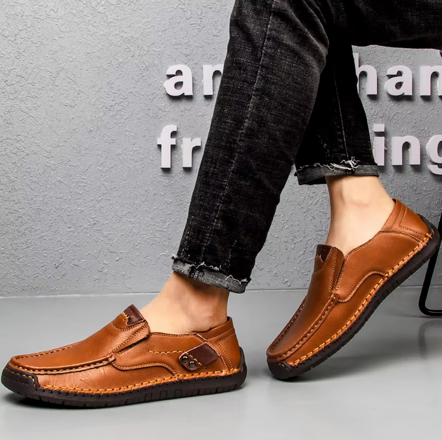 Mocassins Homme en Cuir - Finition Artisanale