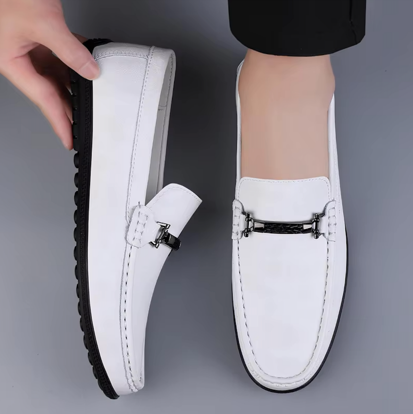 Mocassins Homme en Cuir Chic - Détail Métallique Raffiné