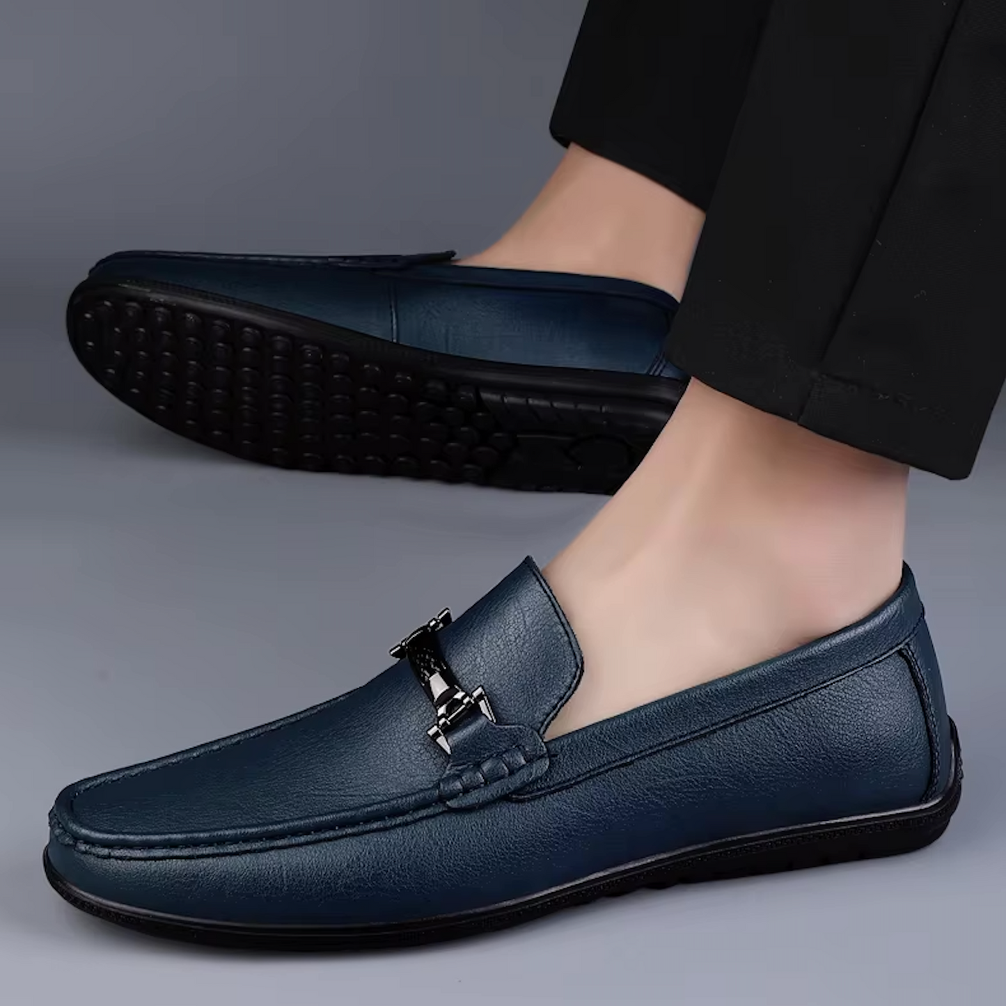 Mocassins Homme en Cuir Chic - Détail Métallique Raffiné