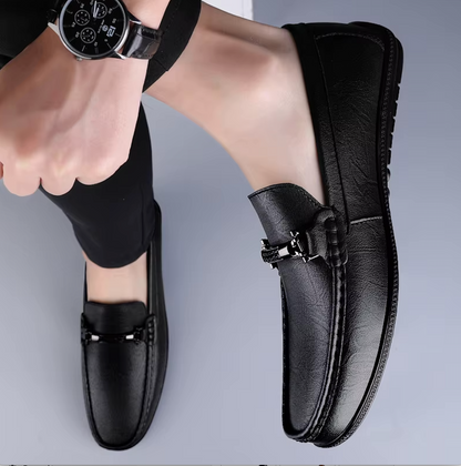 Mocassins Homme en Cuir Chic - Détail Métallique Raffiné