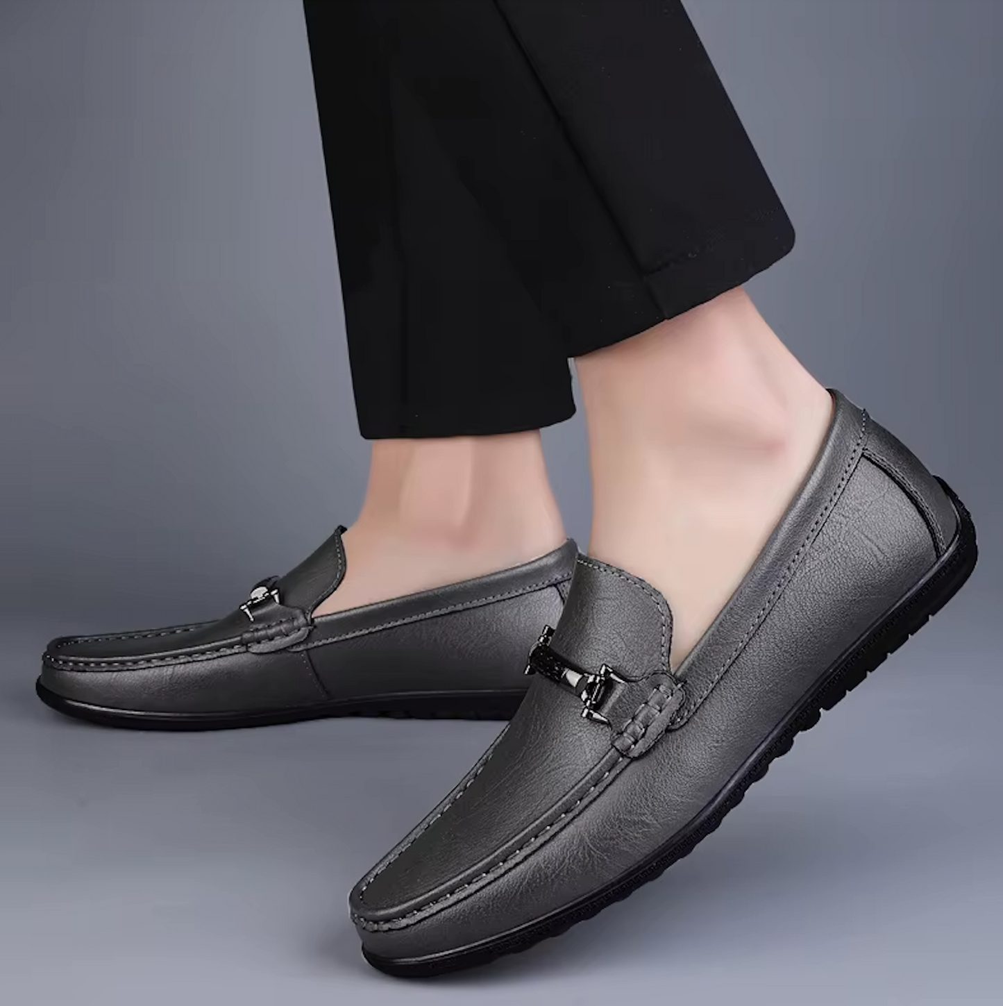 Mocassins Homme en Cuir Chic - Détail Métallique Raffiné