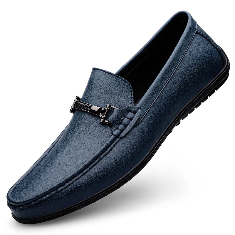 Mocassins Homme en Cuir Chic - Détail Métallique Raffiné