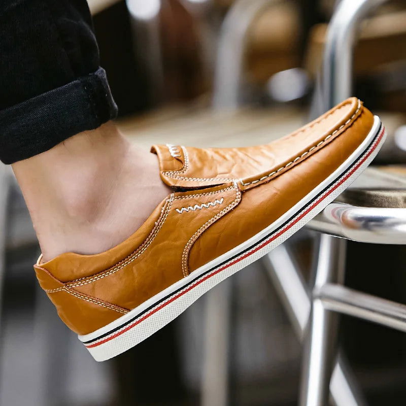 Mocassins Homme en Cuir Sportif Classe
