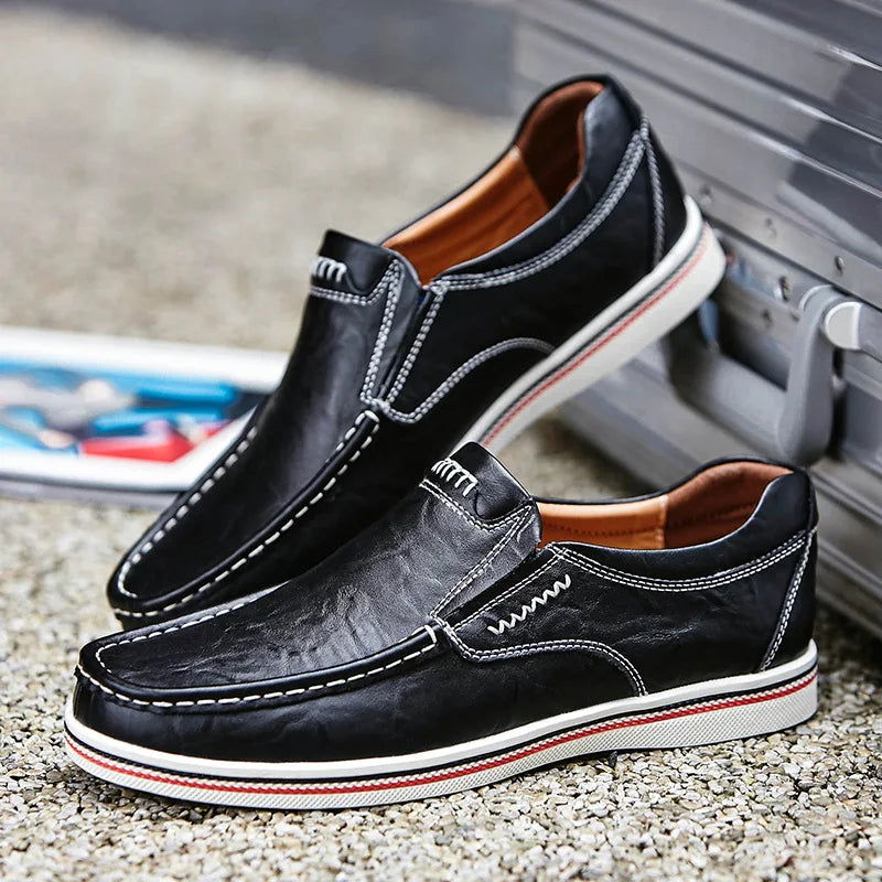 Mocassins Homme en Cuir Sportif Classe