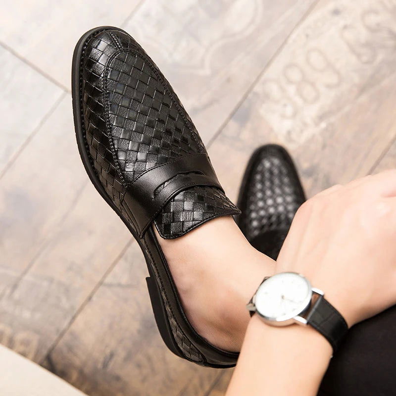 Mocassins Homme en Cuir Tressé - Classe et Confort