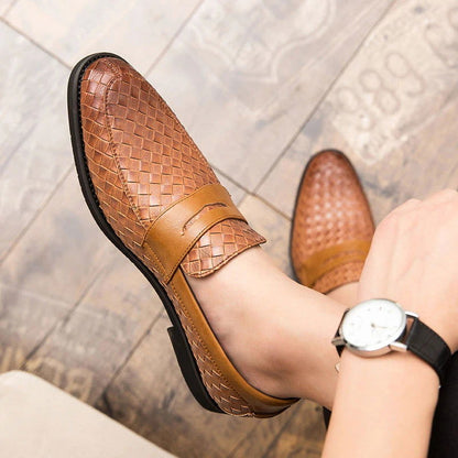 Mocassins Homme en Cuir Tressé - Classe et Confort