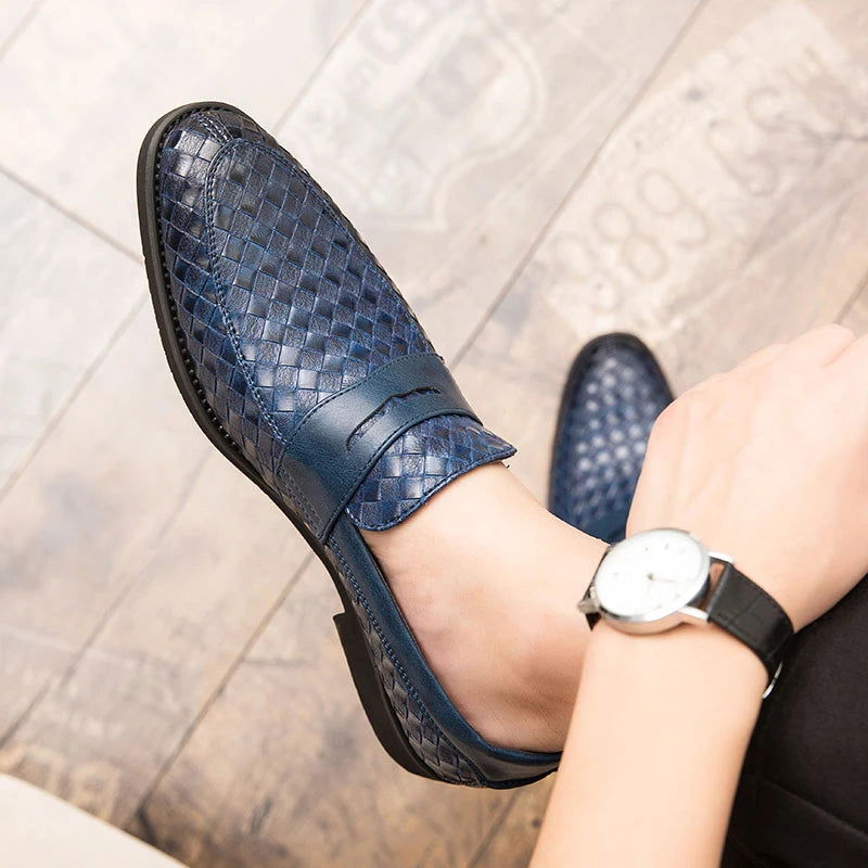 Mocassins Homme en Cuir Tressé - Classe et Confort
