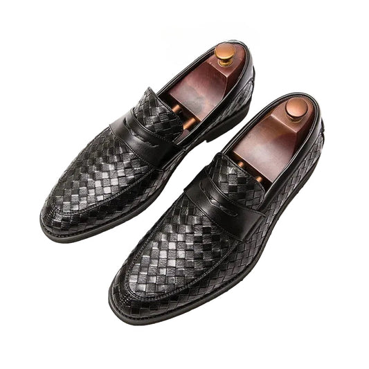 Mocassins Homme en Cuir Tressé - Classe et Confort