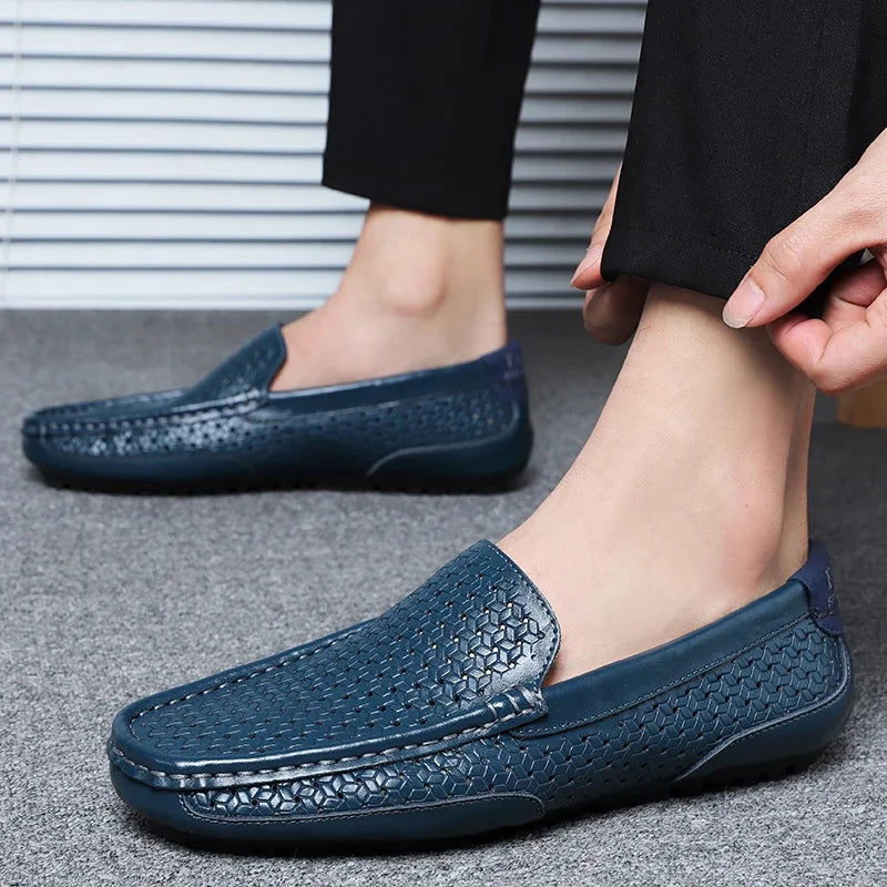 Mocassins Homme en Cuir Tressé - Confort et Polyvalence