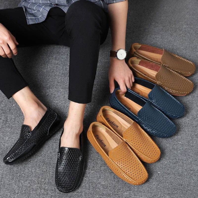 Mocassins Homme en Cuir Tressé - Confort et Polyvalence