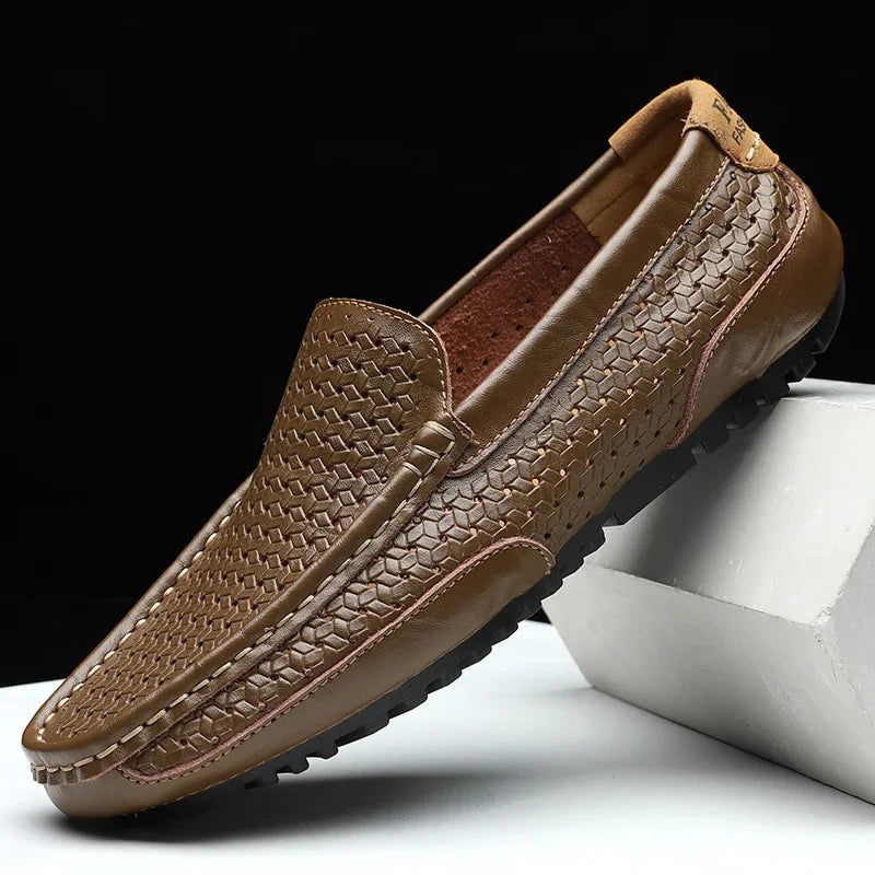 Mocassins Homme en Cuir Tressé - Confort et Polyvalence