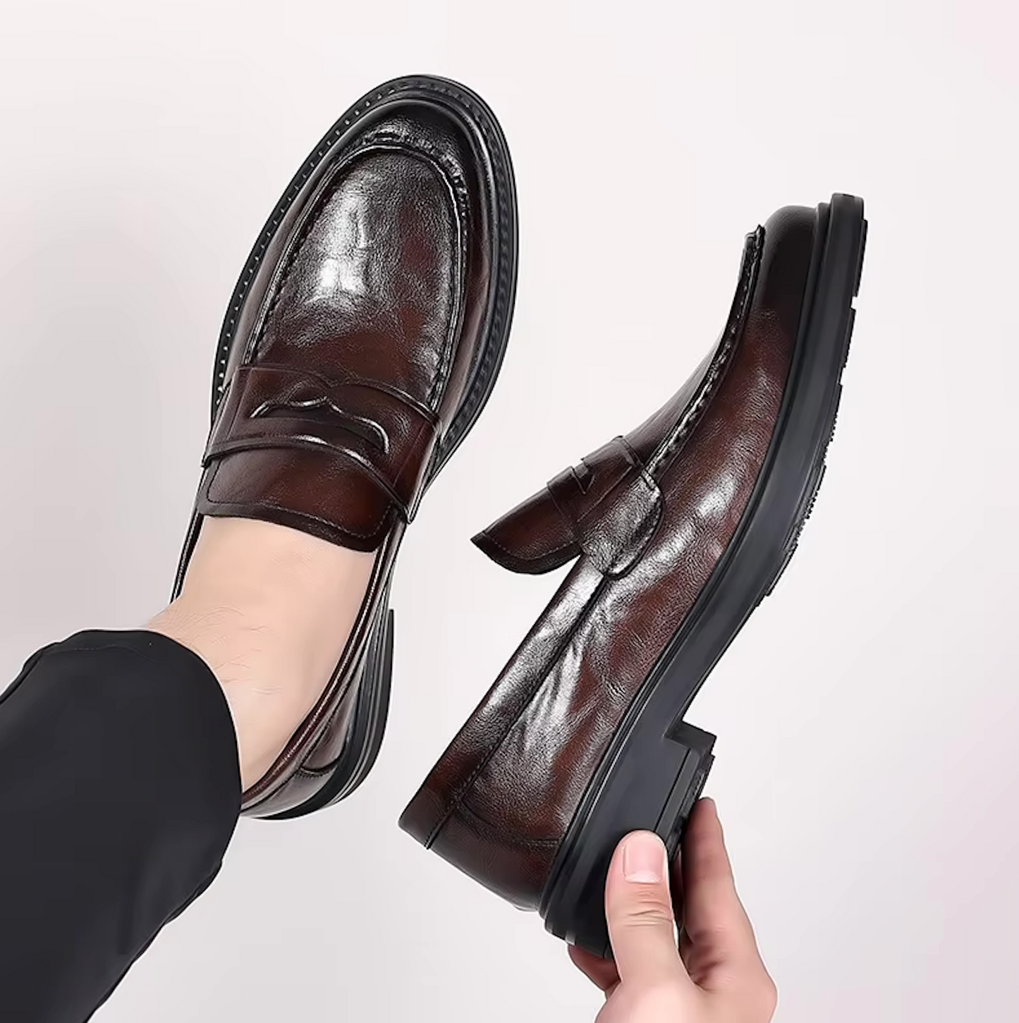 Mocassins Homme en Cuir Verni